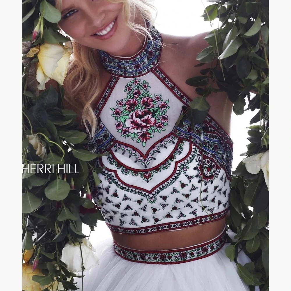 Sherri Hill #50075 Bohemian Embroidered Prom Dress,Wedding, Formal,Quinceanera - Picture 9 of 11